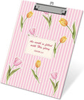APIILVPQ Tulip Clipboard, Bible Verse Clipboards with Low Profile Clip for Office School Use, Pink Flower Wooden Clip Boards for Nurses Teachers Students - B01