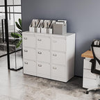 Fesbos 3 Drawers Vertical File Cabinets - 17.8" Deep Lockable Filing Cabinet - White Metal Storage Cabinets for Home Office to Hanging Files Letter/Legal/F4/A4 Size