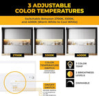 LED Under Cabinet Lighting Hardwired - 3CCT 40 Inch White Finish - Undercabinet Lights for Kitchen - Linkable Undercounter Dimmable Plug in Light or Hard Wired - Under Counter Fixture Direct Wire