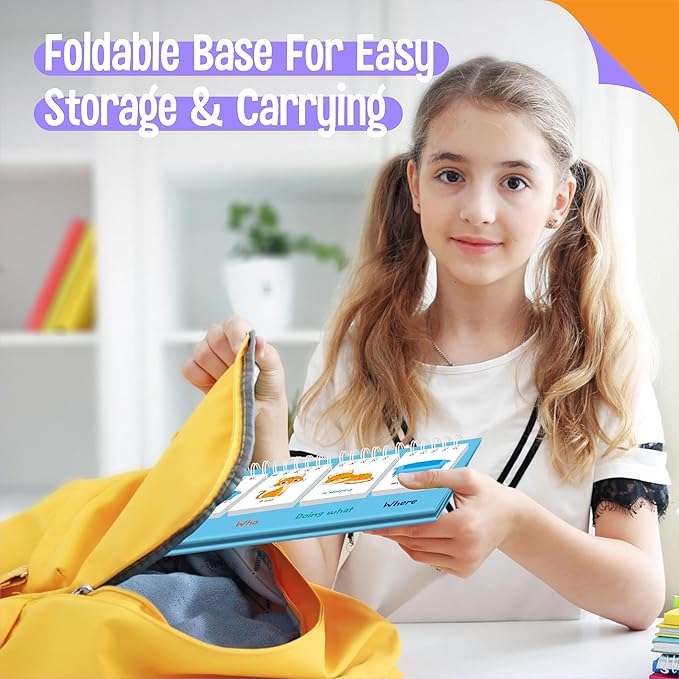 Sentence Flip Charts, 80 Double Sided Cards 40 Sentences, Learn Parts of Speech Who/What/Where Sentence Building Freestanding Flip Chart Educational Tool for Preschool Kindergarten 1st 2nd Grade