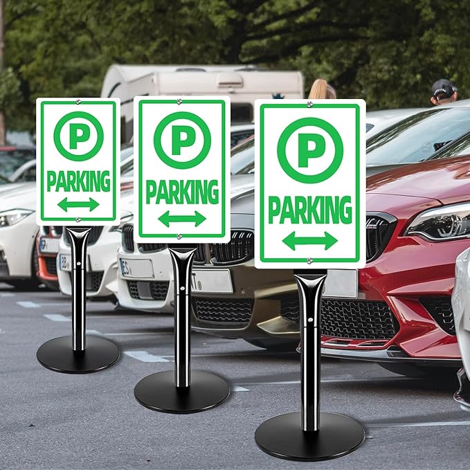 VAIIGO 2Pack Heavy Duty Cast Iron Sign Stand - 48" Outdoor Portable Pedestal Post - Display Road Sign, Construction Sign Holder (Black)