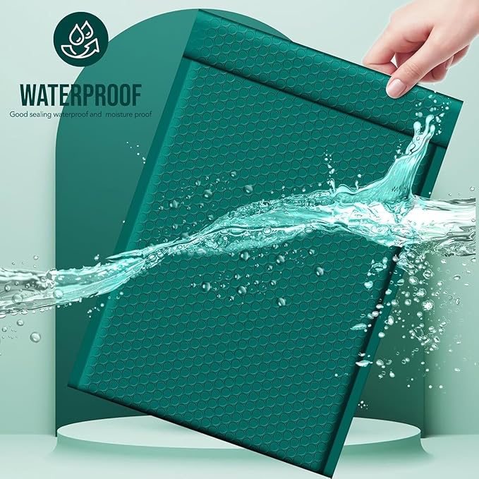 Fuxury Large Bubble Mailers 10.5x16" 500 Pack Forest Green Self Seal Padded Envelopes Opaque Mailing Envelopes Bubble Padded Cushion Padded Mailers for Packaging Small Business Bulk #5