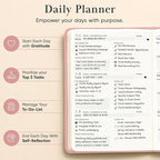 Mantra Planner 2026 Planner, Daily Journal & Gratitude Journal All-In-One with To Do List, Self Care Prompts & Habit Tracker - 5.8 x 8.3 - Pink
