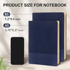 TSFPapier Lined Journal Notebook for Work College Ruled Note Book 5.79"x8.27" A5 PU Leather Daily Journaling 216 Pages for Women Men Writing Home School Supplies Business (A5 Lined 216pages, 2 Pack-Darkblue/Darkgreen)