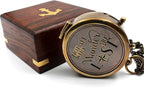 Be Strong and Courageous, Do Not Be Afraid Brass Engraved Compass with Stamped Wooden Case – Inspirational Birthday, Confirmation, and Baptism Gifts