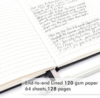 12 Pack Notebooks Journals Bulk with 12 Black Pens, Feela A5 Hardcover Notebook Classic Ruled Journal Set with Pen Holder for School Business Work Travel Writing, 120 GSM, 5.1”x8.3”, Black