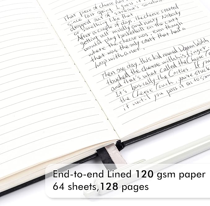 24 Pack Journal Notebook for Work, Feela Business Notebook Bulk Hardcover Lined Writing Journal with Pen Holder for Men Women Note Taking, with 24 Black Pens, 120 GSM, 5.1”x8.3”, A5, Black