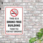 Locmorly This is A Smoking Free Building Sign, Smoking Sign, 8x12 Inch, Metal Sign No Smoking Sign
