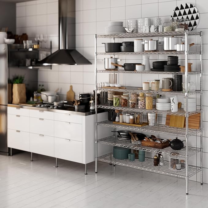 Regal Altair 18" Deep x 54" Wide x 74" Height Wire Shelving Kit | 8-Tier | NSF Commercial Storage Rack Unit