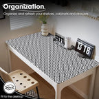 ALIUNI Drawer and Shelf Liner, Non-Slip Kitchen Cabinet Liners Non-Adhesive Thick Strong Grip Waterproof Washable Mats Protect Dresser Shelves Cupboard Bathroom Cabinets, Black & White, 18 in X 30 FT