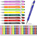 Greengines 50 Pcs Inspirational Pens - Motivational Ballpoint Pens Bulk with quotes Stylus Tip Gifts for School Coworkers Office Supplies Black Ink