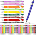 Greengines 50 Pcs Inspirational Pens - Motivational Ballpoint Pens Bulk with quotes Stylus Tip Gifts for School Coworkers Office Supplies Black Ink