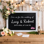 SELEAD Magnetic Chalkboard Words Sign - 20" x 30" Solid Wood Rustic White Wide Frame Wall Decor Display Board Pizarra for Wedding, Business, Restaurant