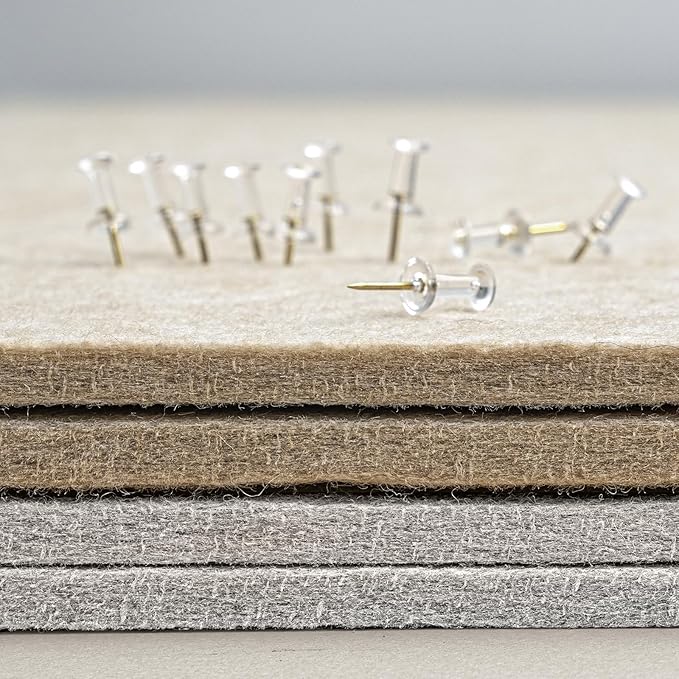 Large Bulletin Board - 60 x 36 Inches, Decorative Felt Pin Board for Wall - 5' x 3' Foldable Photo Display Board with Self-Adhesive Tape, Includes 20 Push Pins - Light Gray