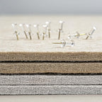 Lightomorrow Bulletin Board, 36 x 24 Inches Felt Pin Board, Cork Alternative for Wall, 3' x 2' Foldable Self-Adhesive Vision Board with 20 Pushpins - Light Gray
