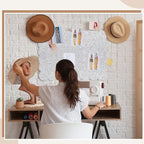 Mooliwe Scalloped Felt Bulletin Board 24 x 18 Inches Foldable Light Gray Pin Cork Board Alternative for Wall, 2' x 1.5' Trifold Picture Vision Self Adhesive Bulletin Decorative