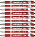 HEYZARDA Personalized Pens with Name Text Logo Custom Ballpoint Pen for Business Office Events with Stylus for Touchscreen 50 Pcs Wine