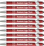 HEYZARDA Personalized Pens with Name Text Logo Custom Ballpoint Pen for Business Office Events with Stylus for Touchscreen 10 Pcs Wine