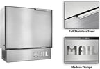 Pochar Stainless Steel Mailbox for Walls, Heavy Duty Wall Mounted Mailbox with Newspaper Holder - 11'' x 4.5'' x 11.50'' Silver Rust Proof Steel Dropbox(Silver)