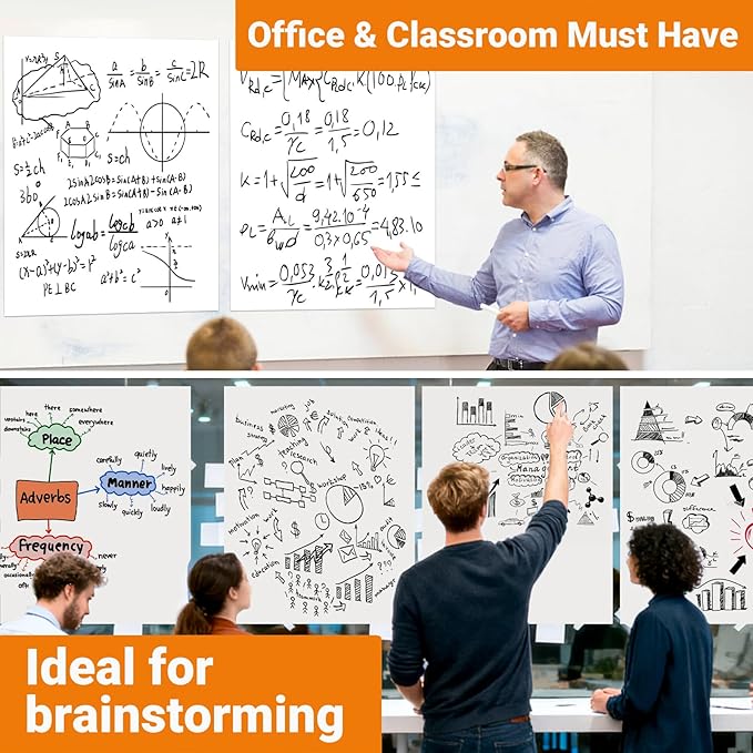 AFMAT Tabletop Sticky Easel Pad & Dry Erase Board 2 in 1, 20 x 23 in Portable Easel Stands for Teachers, Super Sticky & Bleed-Resistant, Ideal for Meetings/Training/Presentation, 20 Sheets/Pad, 8 Pads