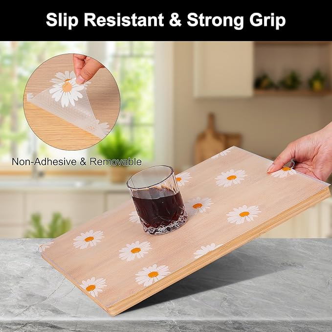 Cooyes Shelf Liner – Premium Non-Adhesive Cabinet & Drawer Liner for Kitchen – Waterproof Shelf Paper with Modern Pattern – Durable EVA Cabinet Mat – Easy to Cut （24" W x 120" L）
