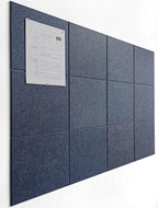 DECORITA Blue Felt Bulletin Board 47"x35" | Large Cork Pin Board Alternative for Office, Home & Classroom | Felt Wall Tiles (12-Pack) | Blue Classroom Decor Office Supplies | Denim Blue