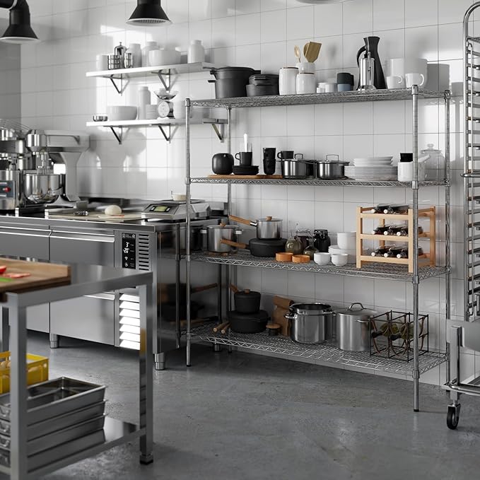 Regal Altair 18" Deep x 60" Wide x 64" Height Wire Shelving Kit | 4-Tier | NSF Commercial Storage Rack Unit
