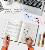 Biuwory Lined Journal Notebook for Women Men,256 Pages B5 Large Hardcover Leather Journals for Writing,Travel,Business,Work & School,College Ruled Notebooks for Note Taking,Diary Notepad 7.8"×10.2"