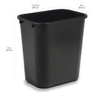 Amazon Basics Small Trash Can, Rectangular Commercial Office Wastebasket, 3 Gallon (Pack Of 2), Black