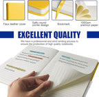 EMOMAS Lined Journal Notebook – Hardcover Notebook for Men & Women – Journals for Writing, Work, School, Home & Daily Notes, 160 Pages – Medium A5, 5.7"x8", 100 gsm Thick Paper (Bright Yellow)