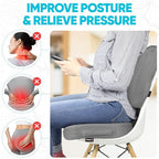 FORTEM Seat Cushion, Office Chair Cushion, Lumbar Support Pillow for Office Chair, Memory Foam Sciatica Coccyx Tailbone Pressure Pain Relief, Car Sitting Pad, Washable Non Slip, XL