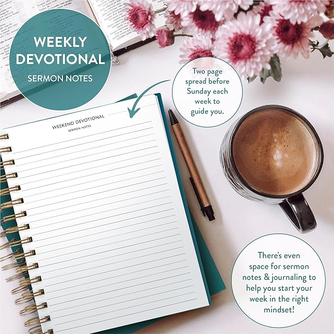 Christian Planner 2026 Daily Planner - Faith Based Monthly and Weekly Planner, Vision Board, and Habit Tracker - 2026 Calendar, Personal Organizer and Devotional Journal (Spiral, Pine)