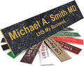 Engraved Custom Door Plate Charcoal Marble Pattern Plastic Office Door Sign with Gold Letters - Made in USA 2x4 S6