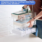 Noger Desk Organizers and Storage, 3 Tier Clear Heightened Stackable Paper Tray Organizer for Document, Letter, A4 File Paper, Desk Accessories, Office Supplies (Clear, 3 Pack)