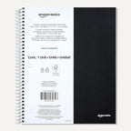 Amazon Basics College Ruled Spiral Notebook, 3 Subject, 150 Sheets, 8.5 x 11 inches, Black