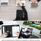 ProCase Portfolio Business Padfolio Folder with Handle and Zipper, Conference Meeting Executive File Legal Document Organizer with Pockets Letter Size A4 Writing Pad Notepad Padfolio -Allblack