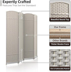 Sorbus 4 Panel Room Divider 6 ft. Tall - Privacy Screen, Extra Wide Double Hinged Panels, Mesh Hand-Woven Design, Partition Room Dividers and Folding Privacy Screens, Wall Divider for Room Separation