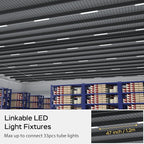 Modlicht LED Shop Light Fixture, 2FT Linkable 18W Plug in Wall Light, 5000K Closet Light for Workbench Kitchen Basement, Under Cabinet Lighting, LED Tube Light Fixture with Plug, Triproof, White