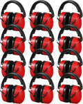 Copkim 12 Pcs Hearing Protection Ear Muffs NRR 28dB Noise Reduction Headphones Shooting Ear Protection Earmuffs(Red)