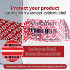 ChtepTamper 100 Pieces Total Transfer Tamper-Evident Stickers Security Labels Great for Goods Shipping,Exchange of Agency Files, Privacy Protection or More(Serial Number 1 * 3.54inches Red)