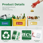 6PCS Recycle Sign Stickers for Trash Bins,Self-adhesive Waterproof Trash Recycle Stickers, Recycling Labels for Trash Can, Home, Office, Apartment, Hotel, School and Public Area