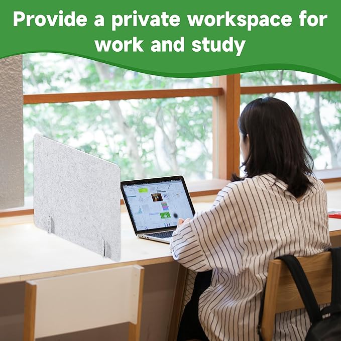 2 Pack Desk Privacy Panel 47.2" x 23.6" Acoustic Divider Panel Portable Desk Partition Desk Divider Noise Visual Isolate Table Divider for Student Study Reception Area Office Library