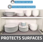 Drymate Premium Luxury Shelf & Drawer Liner, Thick Cushioned Fabric, Non-Adhesive, Absorbent, Waterproof, Slip-Resistant, Liners for Kitchen Cabinets, Cupboards (USA Made)(12”x59”)(24-Pack)(Taupe)