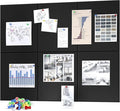 Neatsure Large Cork Board for Wall, Black Felt Bulletin Board with Pushpins, 36" x 24" 6 Panels Wall Tiles, Tack Push Pin Boards for Office