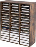 EasyPAG Wooden Literature Organizer with Adjustable Shelves, 48 Compartments Office Paper Organizer Storage 24000 Sheets Letter Size Paper, Student Mailbox for Classroom, Archaize