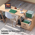Plastic Hanging File Folders,Letter Size,Reinforced Hang Folders,Standard File Folders for Filing Cabinet,Plastic Hanging Folders,1/5-Cut Tabs,Designed for Home and Office,Green,12 Pack
