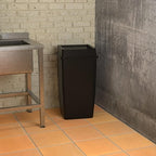Krollen Industrial 50 Gallon Black Square Commercial Trash Can with Lid