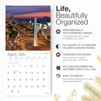 RED EMBER Argentina 2026 Wall Calendar 12 Month | 12" x 24" Open | Thick & Sturdy Paper | Holiday Gift | Travel Calendar 2026