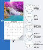 2026 Waterfalls Monthly Wall Calendar | Travel Calendar 2025-2026