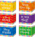 Affrolling 12 Pcs Inspirational Privacy Folders Bulk for Students Cardboard Privacy Boards Desk Divider Panel Waterproof Testing Divider for Classroom Back to School Study Supplies (Colorful)